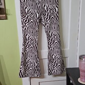 SHEIN Brown & White Zebra Print Pants